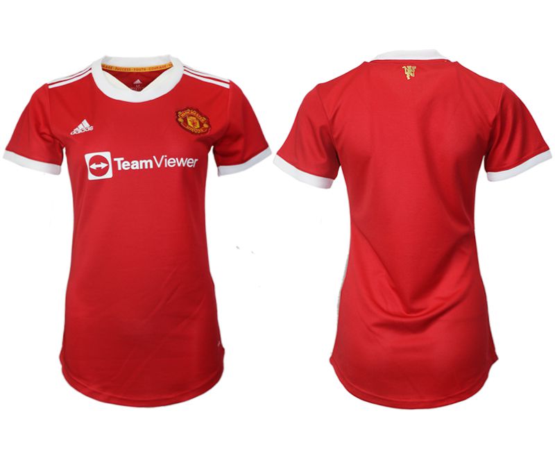 Women 2021-2022 Club Manchester United home aaa version red blank Soccer Jerseys->women soccer jersey->Women Jersey